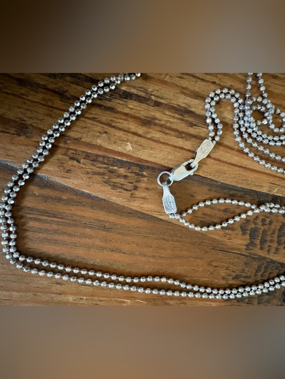 Sterling Silver double Bead ball Chain Necklace - Silver
